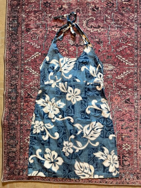 Vintage Dresses & Skirts - Hawaiian Print Halter Mini Dress